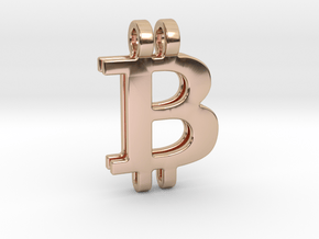 Bitcoin Pendant in 14k Rose Gold