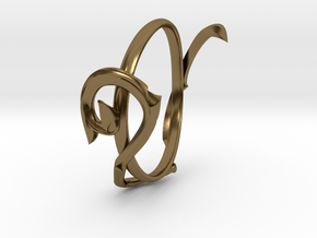 Treble Clef ring in Polished Bronze: 6 / 51.5