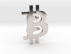 Bitcoin Tie Clip in Rhodium Plated Brass