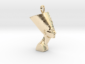NEFERTITI necklace pendant (profile) in 14k Gold Plated Brass