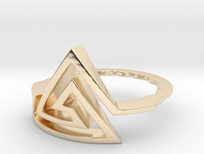 Triangular Spiral Ring, Size 7 in 14K Yellow Gold