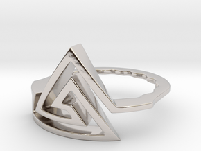 Triangular Spiral Ring, Size 7 in Platinum