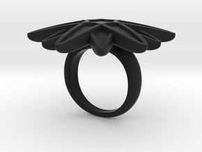 Starburst Statement Ring in Black Premium Versatile Plastic: 6 / 51.5