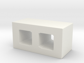 1/14 Cinder Block in White Natural Versatile Plastic
