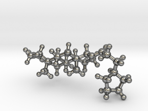 Testosterone Cypionate Molecule (FTM hrt) in Polished Silver: Small