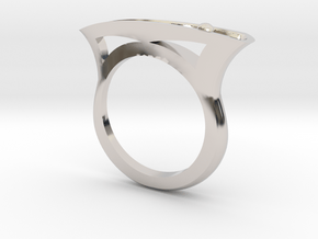 Bent Tapered Bar Ring - Silver, Gold, or Platinum in Rhodium Plated Brass: 5 / 49