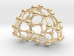0634 Fullerene c44-5 c2 in 14k Gold Plated Brass
