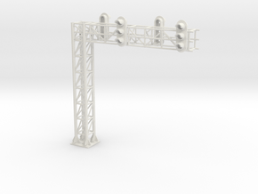 Two Track Cantilever Block Signal  HO Scale in White Natural Versatile Plastic