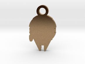 Millennium Falcon Silhouette Charm in Natural Brass