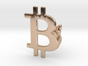 Bitcoin Cufflink in 14k Rose Gold