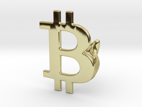 Bitcoin Cufflink in 18k Gold Plated Brass