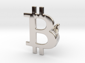 Bitcoin Cufflink in Platinum