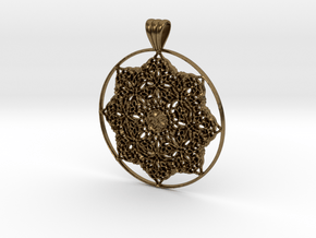 Victorian Pendant (V2) with scalloped bail in Natural Bronze