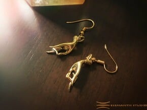 Karana Mudra V1 Earrings in Natural Brass