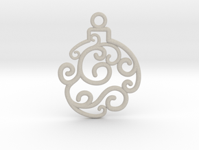 Holiday Swirl Ornament in Natural Sandstone
