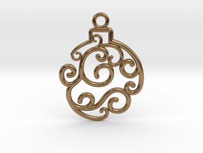 Holiday Swirl Ornament in Natural Brass