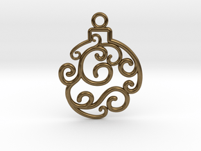 Holiday Swirl Ornament in Natural Bronze