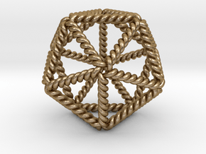 Twisted Icosahedron LH 2" in Polished Gold Steel