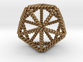 Twisted Icosahedron LH 2" in Natural Brass