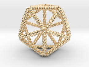 Twisted Icosahedron LH 2" in 14K Yellow Gold