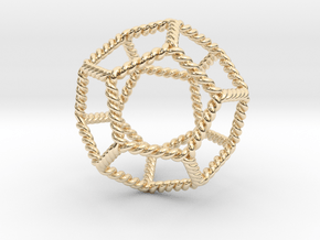 Twisted Dodecahedron LH 2" in 14k Gold Plated Brass