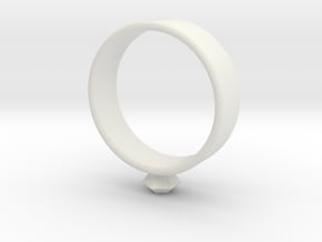 Small diamond ring in White Natural Versatile Plastic