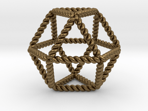 Twisted Cuboctahedron RH 2" in Natural Bronze
