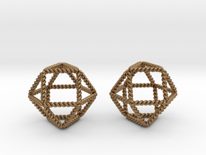 Twisted Cuboctahedron Pair  in Natural Brass