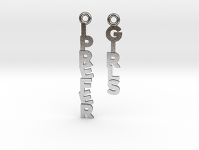 "I prefer girls" - Naughty messages earings in Natural Silver