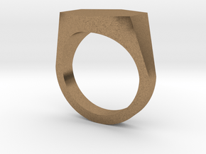 hexagon customizable ring in Natural Brass