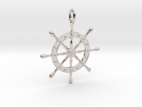 Boat Steering Wheel in Rhodium Plated Brass