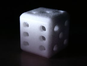 Hollow Dice (D6) in White Natural Versatile Plastic