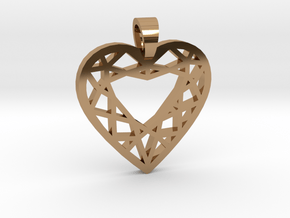 Heart cut [pendant] in Polished Brass