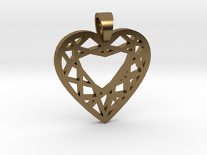 Heart cut [pendant] in Polished Bronze