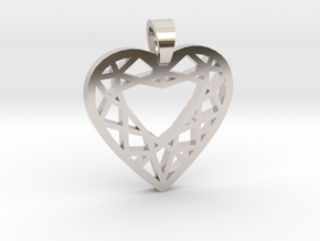 Heart cut [pendant] in Rhodium Plated Brass