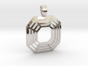 Asscher cut [pendant] in Rhodium Plated Brass