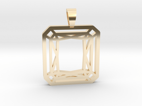 Radiant cut [pendant] in 14K Yellow Gold