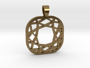Cushion cut [pendant] in Polished Bronze