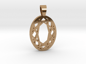 Oval cut [pendant] in Polished Brass