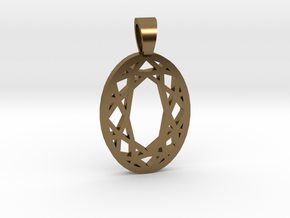 Oval cut [pendant] in Polished Bronze