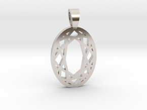 Oval cut [pendant] in Rhodium Plated Brass