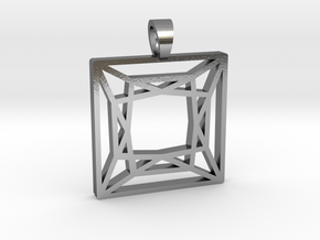 Princess cut [pendant] in Polished Silver