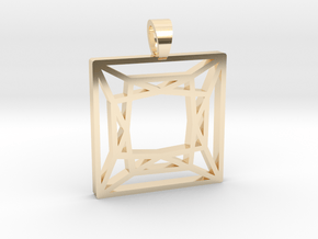 Princess cut [pendant] in 14k Gold Plated Brass