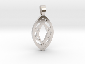 Marquise cut [pendant] in Rhodium Plated Brass