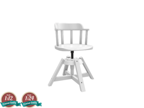Miniature Feodor Chair - IKEA in White Natural Versatile Plastic: 1:24