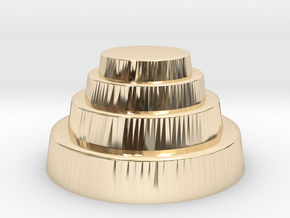 DRAW geo - terraced dome in 14K Yellow Gold: Small