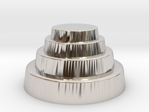 DRAW geo - terraced dome in Rhodium Plated Brass: Small