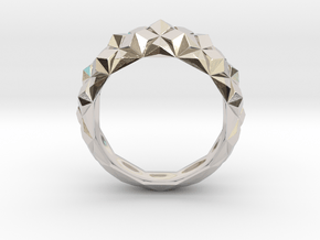 Geometric Cristal Ring 1 in Platinum