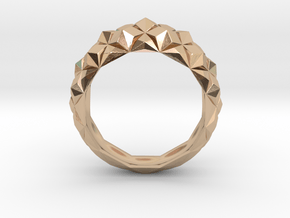 Geometric Cristal Ring 1 in 14k Rose Gold Plated Brass