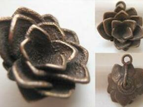 Lotus || Flower Earring in Polished Bronze Steel